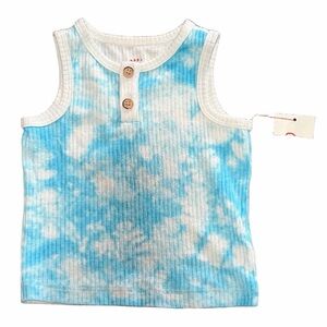 NWT Cat & Jack Baby Girl Tie Dye Ribbed Tank Top 3-6M Blue White